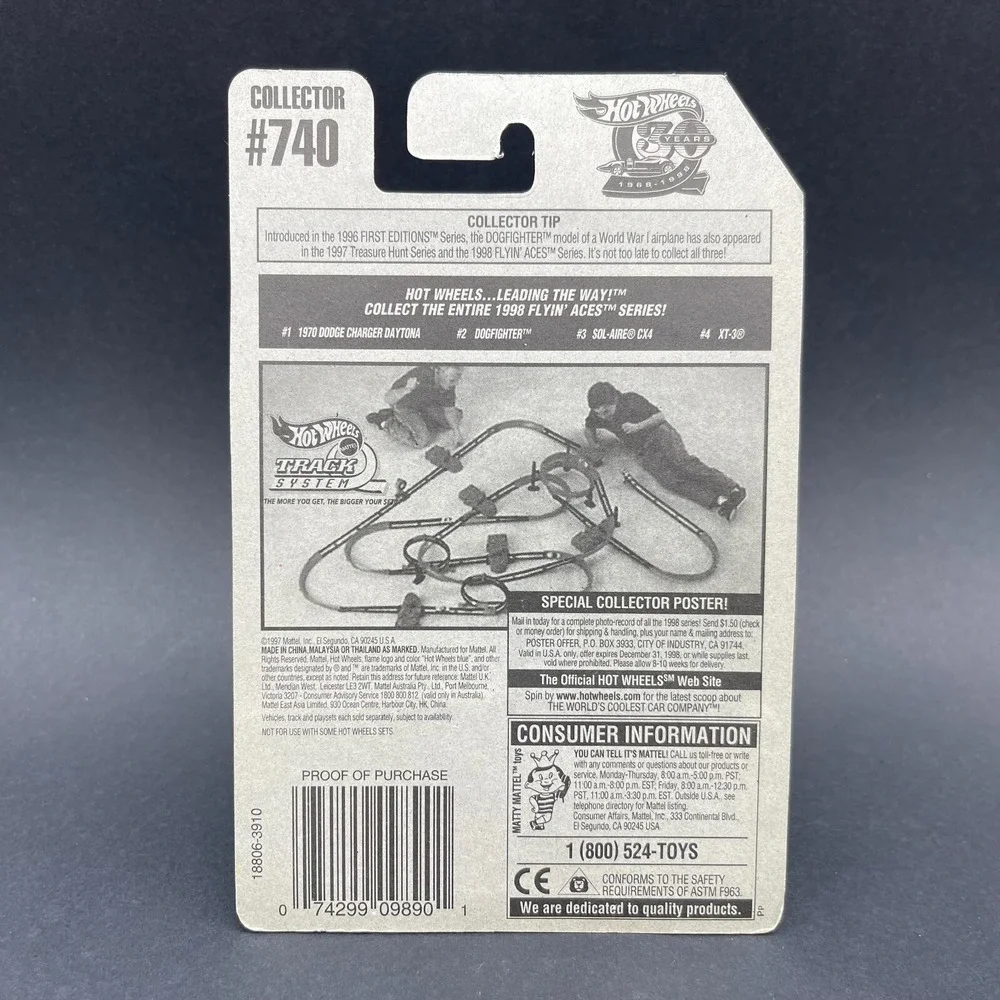 Hot Wheels Flyin' Aces XT-3 Three-Wheel‎ Racer Bike Car Diecast 1/64 Scale #740